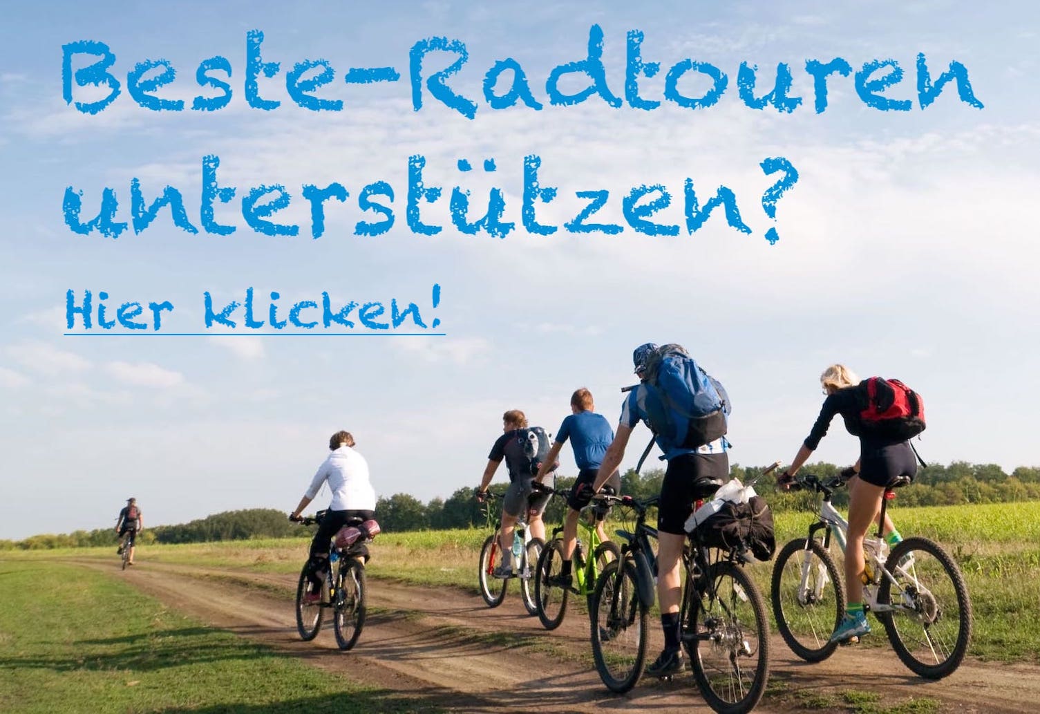 Aufruf, die Webseite Beste-Radtouren.de zu unterstützen oder zu spenden