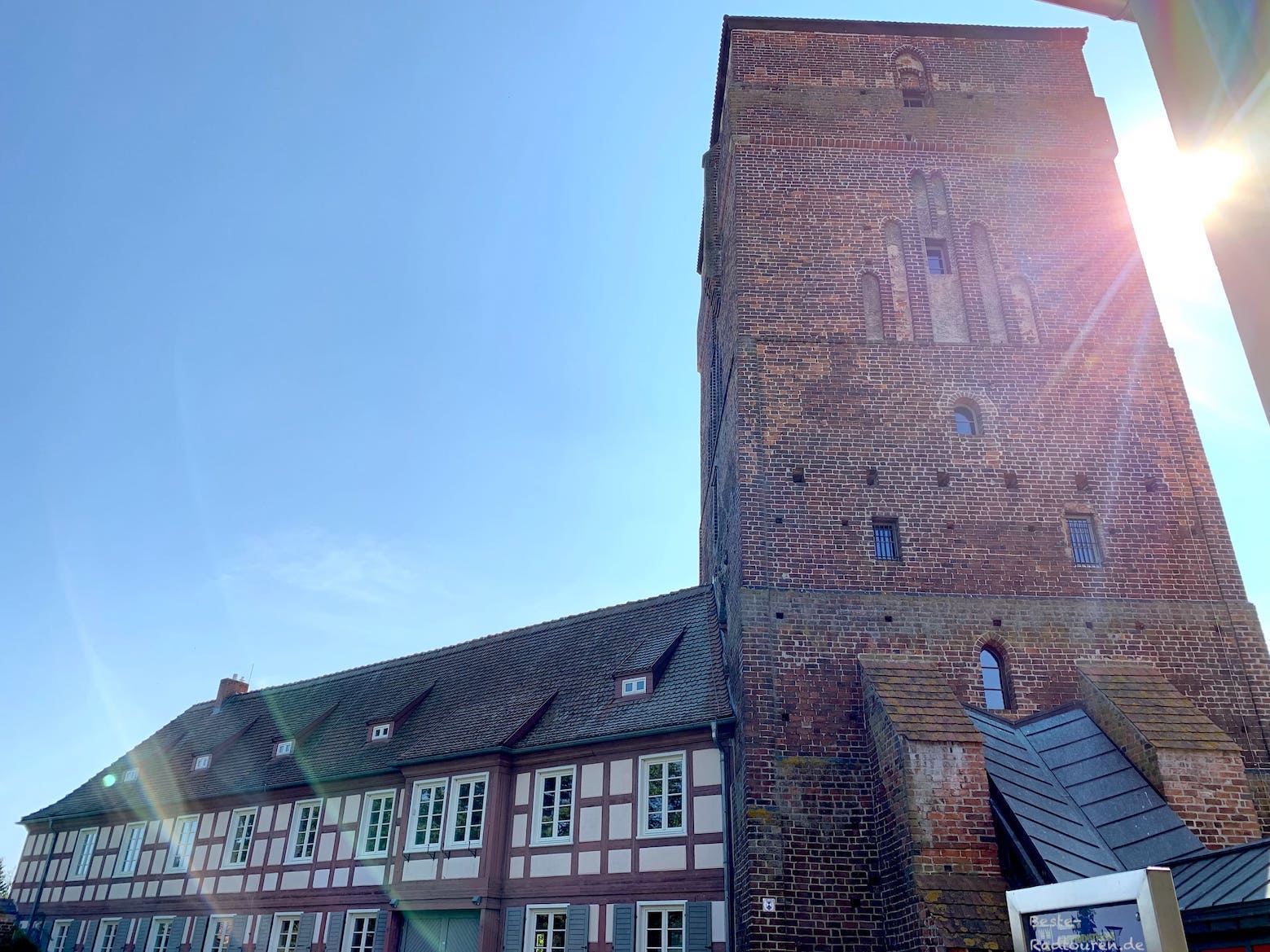 Wittstock Dosse, Burg bzw. Bischofsburg, Foto von vorn-unten