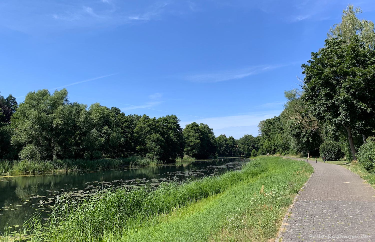 Foto vom Radwanderweg "Oder-Spree-Tour" am Brieskower Kanal zwischen Schlaubehammer und Groß Lindow