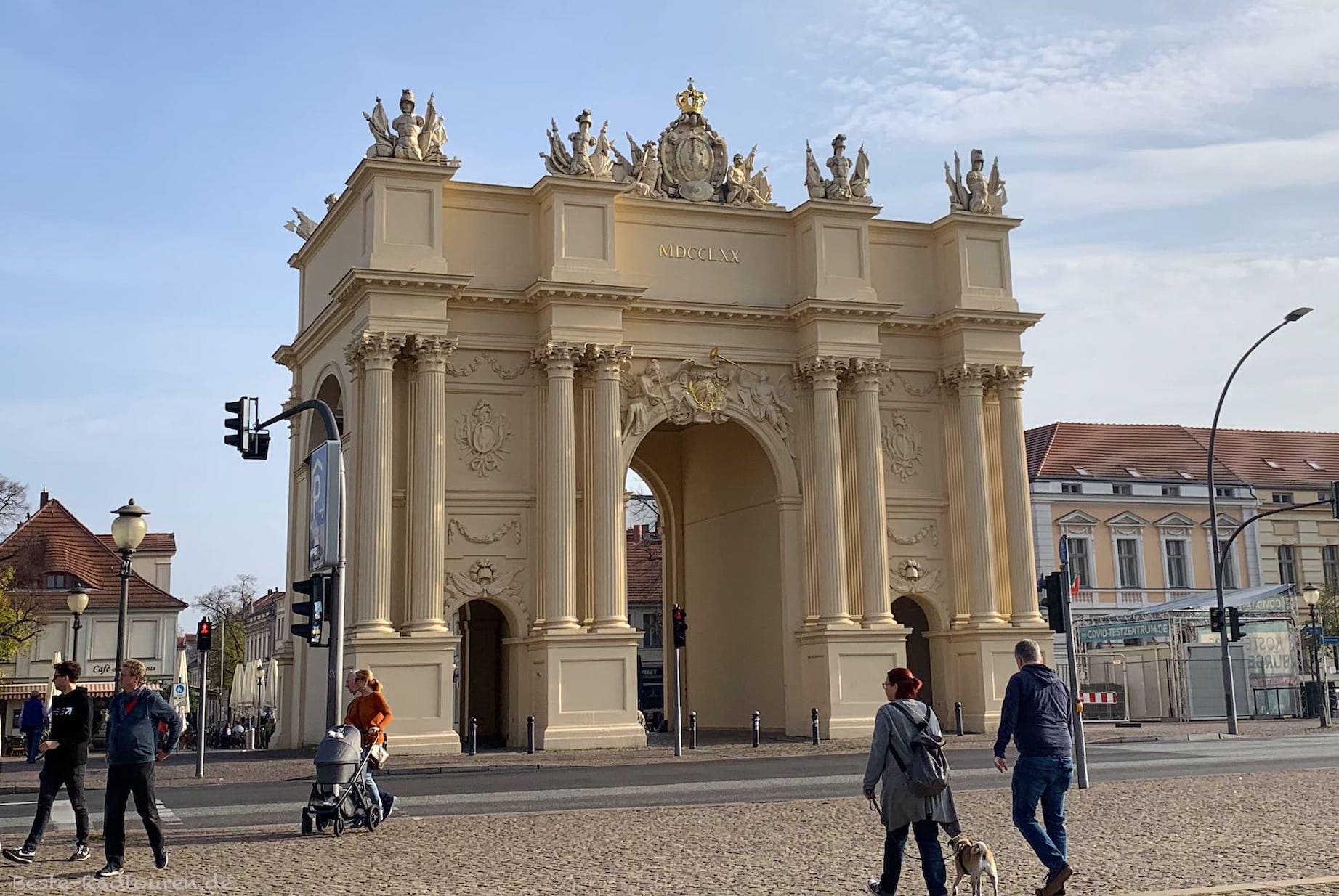 Brandenburger Tor Potsdam, Westseite; Foto vom Luisenplatz aus