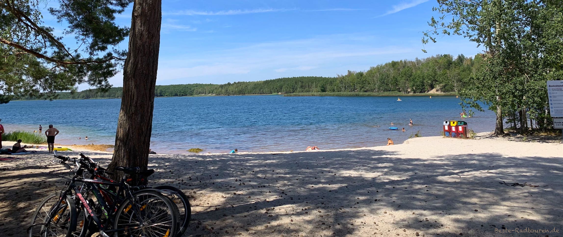 Radfahren und Badestrand am Senftenberger See