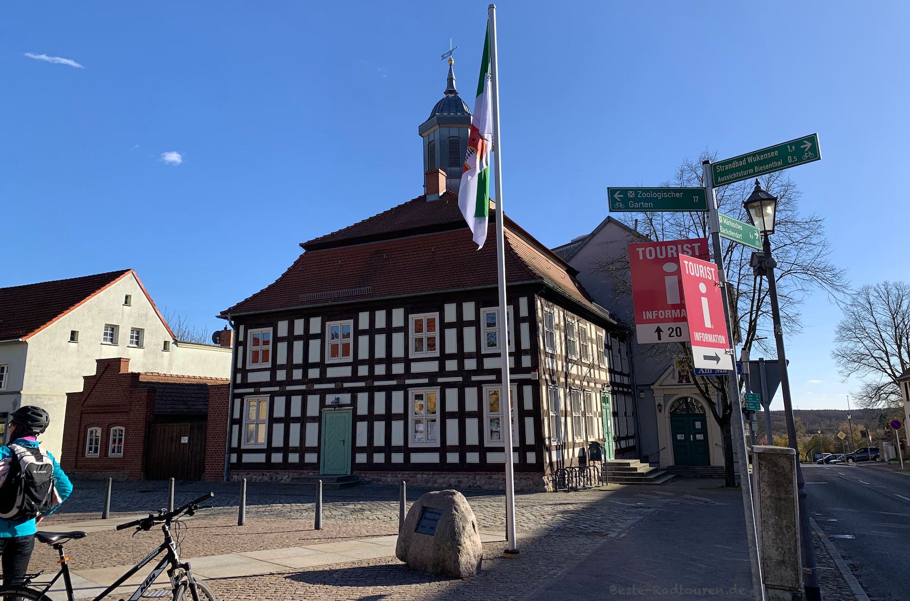 Rathaus von Biesenthal im Landkreis Barnim mit Touristeninformation