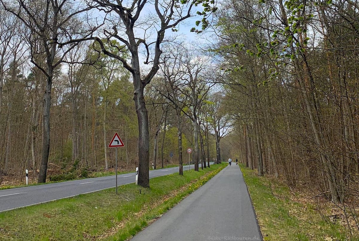Neuer Radweg zwischen Struveshof und Potsdam-Rehbrücke, Foto vom Süden her