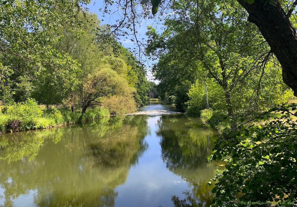 Foto vom Radweg Sorbische Impressionen aus: Blick von Brücke bei Bräsinchen auf die Spree