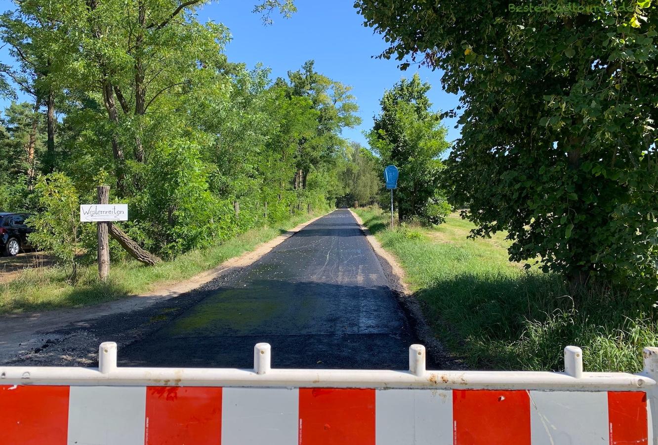Foto vom Spreeradweg aus: Erneuerung / Sanierung Radweg zwischen Kirchhofen und Neu Hartmannsdorf