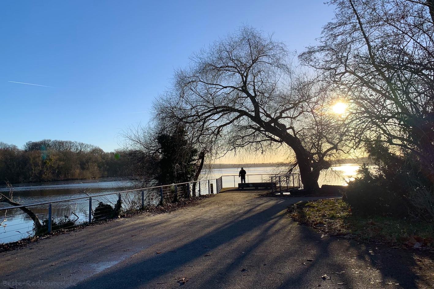 Foto vom Havel-Radweg und 66-Seen-Wanderweg her: Aussichtspunkt am Reinhold-Moor-Ufer in Potsdam West