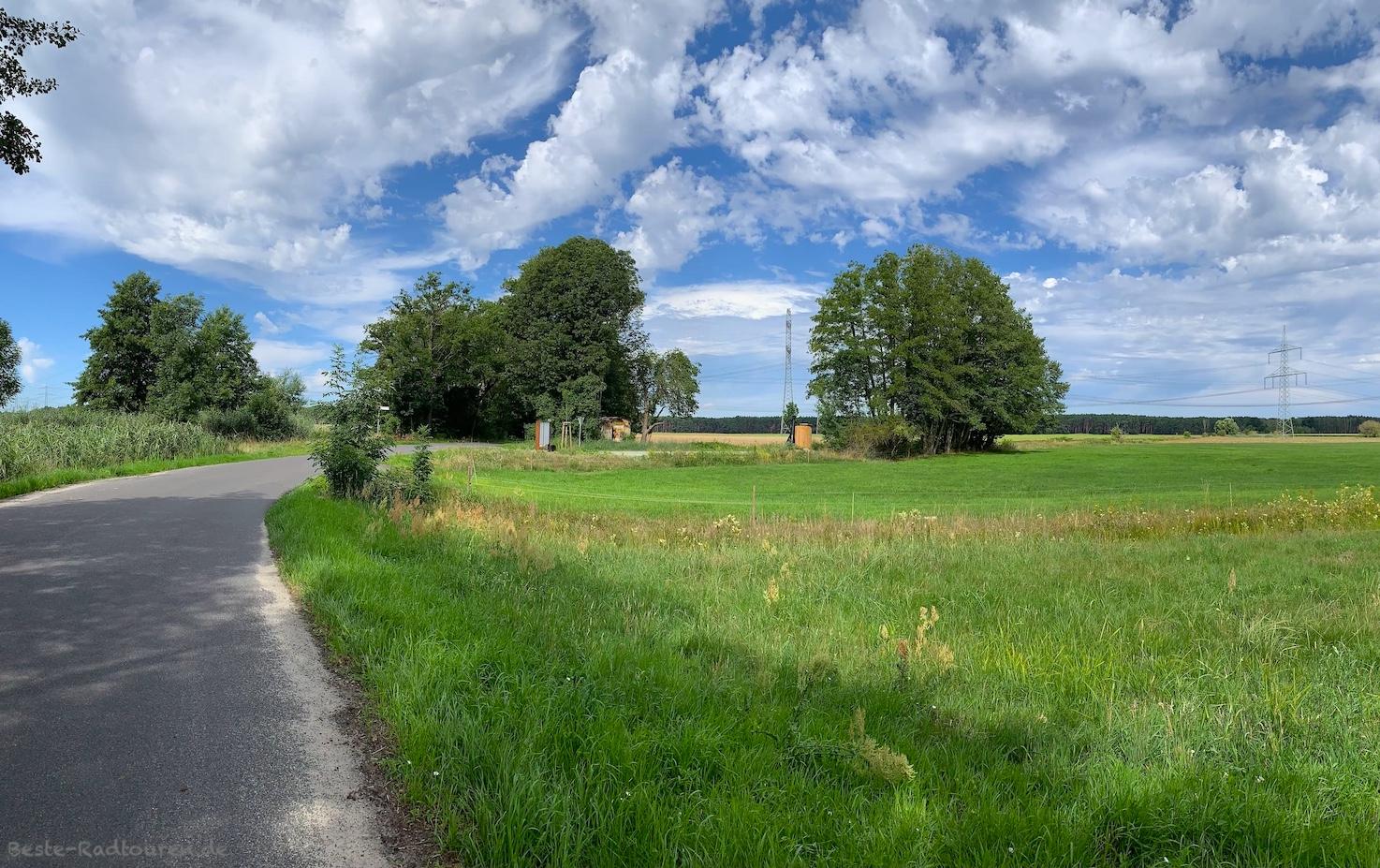 Foto vom Heideradweg aus: Landschaft bei Preilack